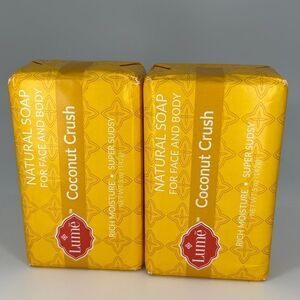 2 X LUME Coconut Crush Bar Soap All Natural Ingredients Travel Size 2oz Bars